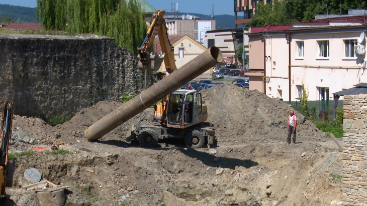 Práce na severovýchodnom barbakáne